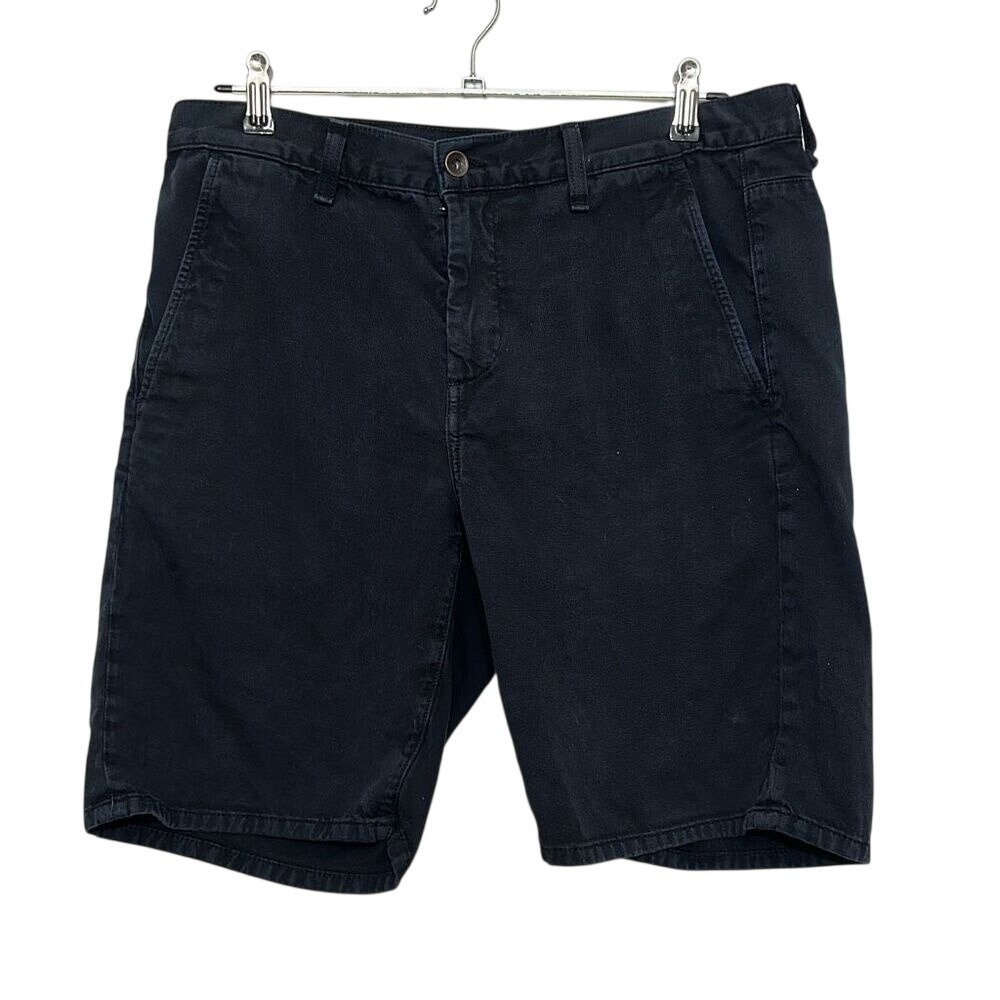 Rag & Bone Mens Black Standard Issue Zip Fly Regular Fit Twill Shorts Size 33
